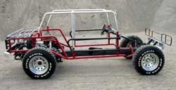 Image of Wombat steel subframe and top frame mounted on chassis.